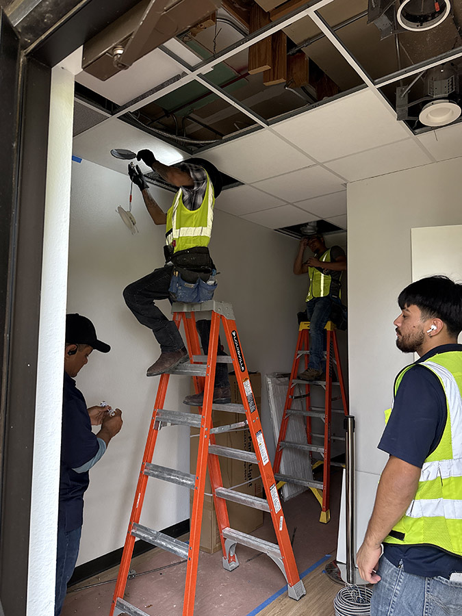 Lighting installation - Commercial remodeling by DRI Construction