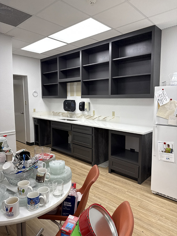 Breakroom cabinetry - Commercial remodeling by DRI Construction